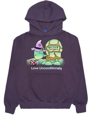 ONLINE CERAMICS Graphic-Print Love Unconditionally Hoodie - Purple