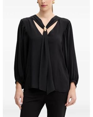SIMONA CORSELLINI Gathered-Sleeve Blouse - Black