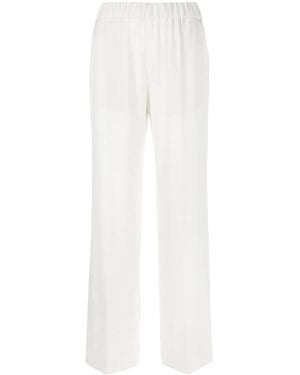 Alberto Biani High-Waist Wide-Leg Trousers - White