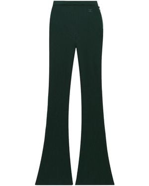 Courreges Ribbed Flared-Leg Pants - Green