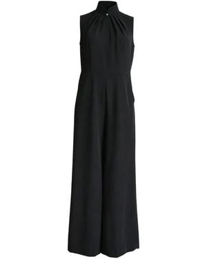 QIPOLOGY Jade-Button Sleeveless Jumpsuit - Black