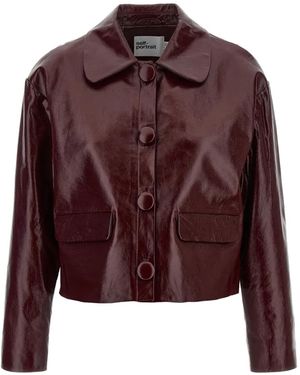 Self-Portrait Self Portrait Leather Jacket - Red