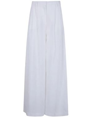DR. HOPE Pleated Wide-leg Pants - White