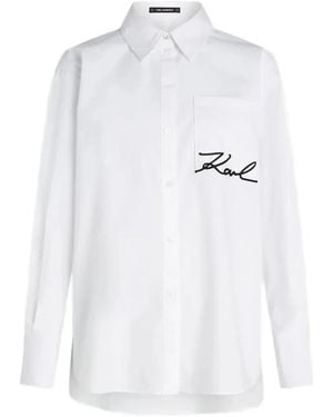 KARL LAGERFELD Signature Pocket Shirt - White