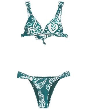 Cia.Marítima Antibes Bikini Mit Print - Blau
