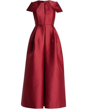 Dice Kayek Vestido largo con hombros plisados - Rojo