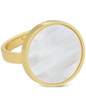 Design Letters Inlay-Detail Ring - Metallic