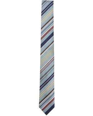 Paul Smith Striped Silk Tie - Blue