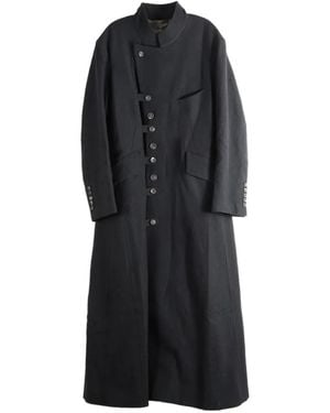 Ziggy Chen Button-Up High-Neck Coat - Black