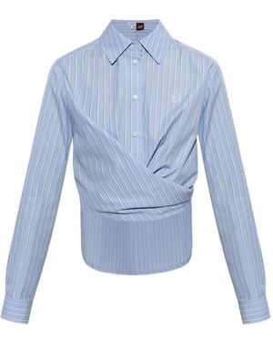 Loewe Gestreept Wikkelshirt - Blauw