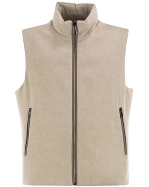 Moorer Reversible Quilted Gilet - Natural
