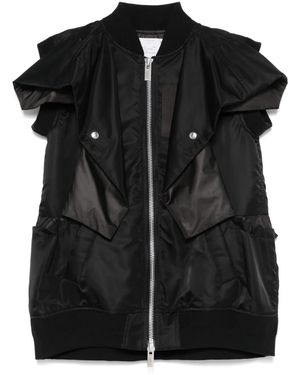 Sacai ドレープ ベスト - ブラック
