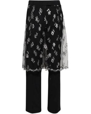 Christopher Esber Floral-Lace Trousers - Black
