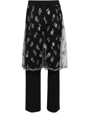 Christopher Esber Pantalon À Fleurs En Dentelle - Noir