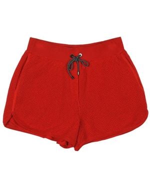 Brunello Cucinelli Mesh-Effect Drawstring Shorts - Red