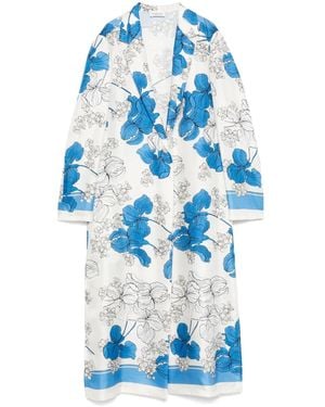 P.A.R.O.S.H. Floral-Print Coat - Blue
