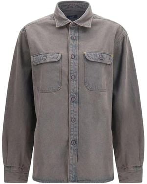 Deperlu Button-Up Denim Shirt - Gray
