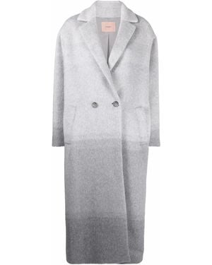 Twinset Cappotto Doppiopetto Con Effetto Sfumato - Grigio