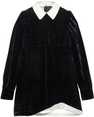 Prada Robe Courte À Col Pointu - Black