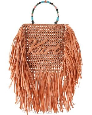 Kurt Geiger Mini Kurt Fringe Tote Bag - Orange