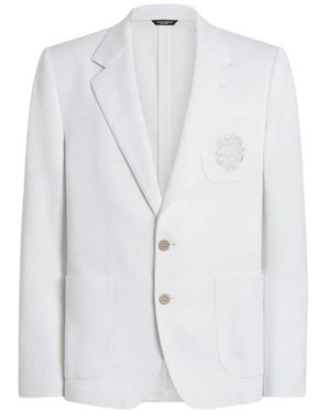 Dolce & Gabbana Portofino Single-Breasted Jersey Jacket - White