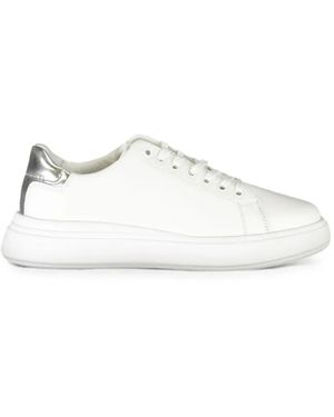 Calvin Klein Zena Lace-Up Low-Top Trainers - White