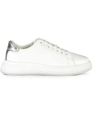Calvin Klein Zena Lace-Up Low-Top Trainers - White