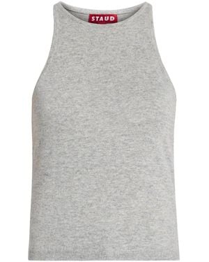 STAUD Ayana Ribbed-Knit Tank Top - Grey