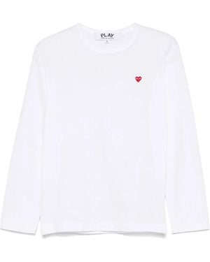 COMME DES GARÇONS PLAY Heart-Patch Long-Sleeve T-Shirt - White