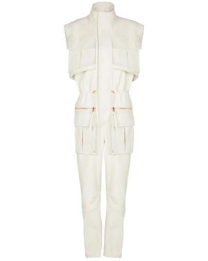 Balmain Ärmelloser Jumpsuit Mit Tasche - Weiß