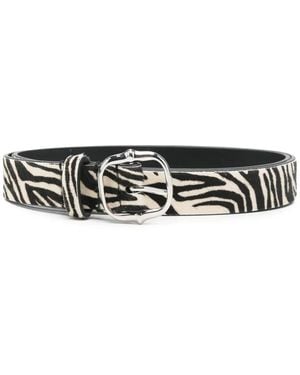 Isabel Marant Depson Zebra-Print Belt - White