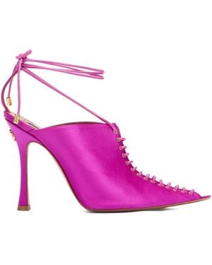 Roberto Cavalli Satin Lace-Up Court Shoes - Pink
