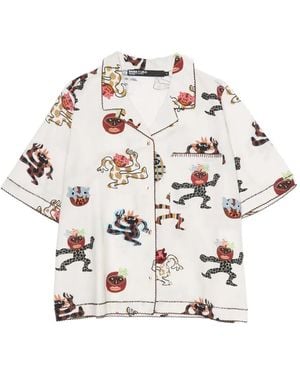 Bimba Y Lola Graphic-Print Cotton Shirt - White