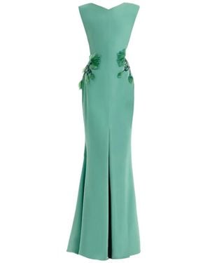 Gemy Maalouf Structured-Neckline Maxi Dress - Green