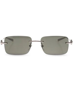 Gucci スクエアフレーム サングラス - グレー