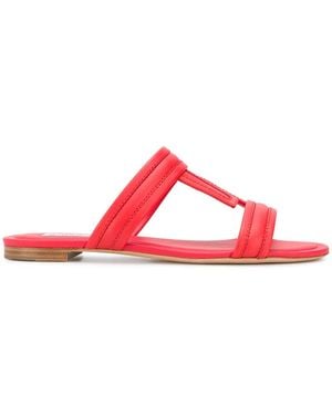 Tod's T Monogram Sandals - Red