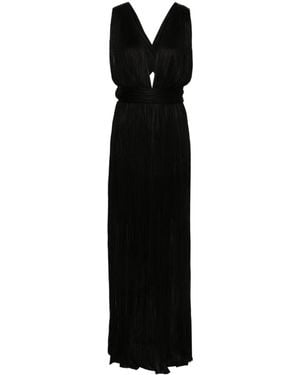 Maria Lucia Hohan Kim Plissé Silk Maxi Dress - Black