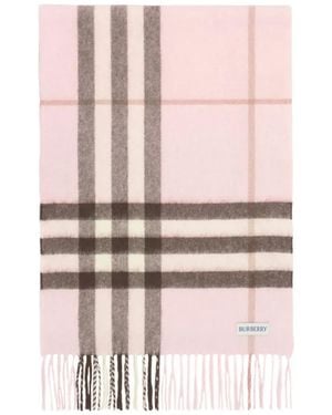 Burberry Schal Aus Kaschmir Mit Check - Pink