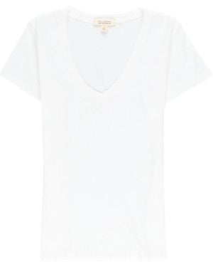 Nili Lotan V-Neck Cotton T-Shirt - White