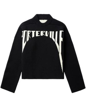 Rick Owens Intarsien-Pullover Mit Logo - Schwarz