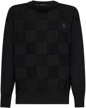 John Richmond Square-Panel Merino-Wool Jumper - Black