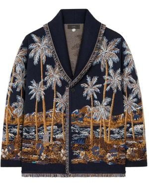 Alanui Diamond Head Fringed Cardigan - Blue