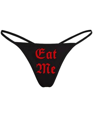 Sp5der Rhinestone-Embellished Thong - Natural