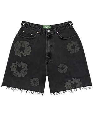 DENIM TEARS Wreath Denim Shorts - Black