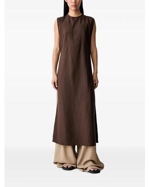 ViCOLO Sleeveless Side-Slit Blouse - Brown