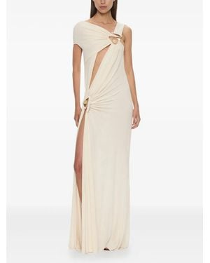 Christopher Esber Veer Spiral Crystal Draped Maxi Dress - Natural