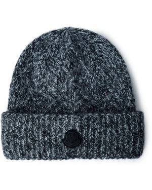 Moncler Logo Motif Beanie Hat - Blue