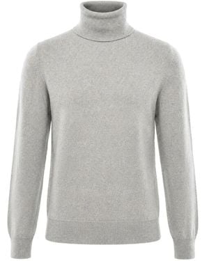 Malo Turtleneck Knit Jumper - Grey