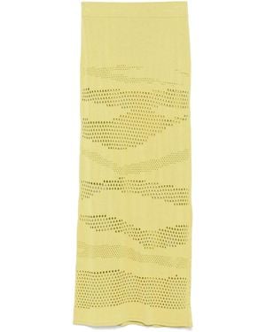 Akep Drop-Stitch-Detailing Maxi Skirt - Yellow