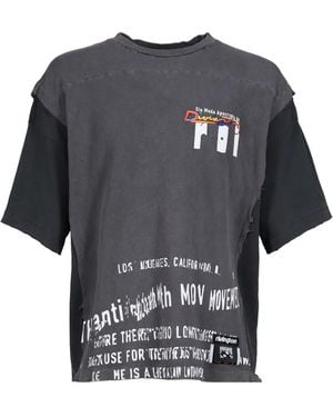 RRR123 T-Shirt Moda Apocrypha Quad Tee À Effet Usé - Grey